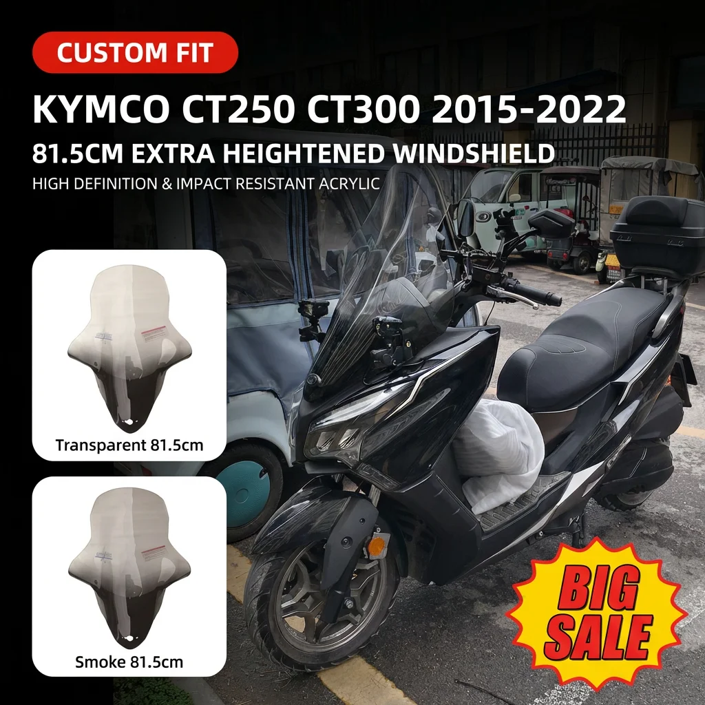 Motorcycle Windshield for Kymco CT250 CT300 2015-2022 81.5CM Extra Heightened Windscreen Deflector Clear Smoke
Motorcycle Windshield for Kymco CT250 CT300 2015-2022 81.5CM Extra Heightened Windscreen Deflector Clear Smoke
