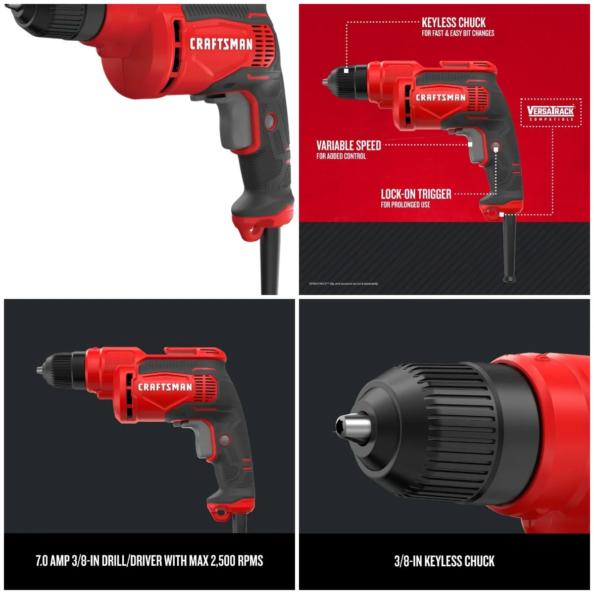 3/8-in Electric Drill/Driver (7 Amp) (CMED731)
3/8-in Electric Drill/Driver (7 Amp) (CMED731)