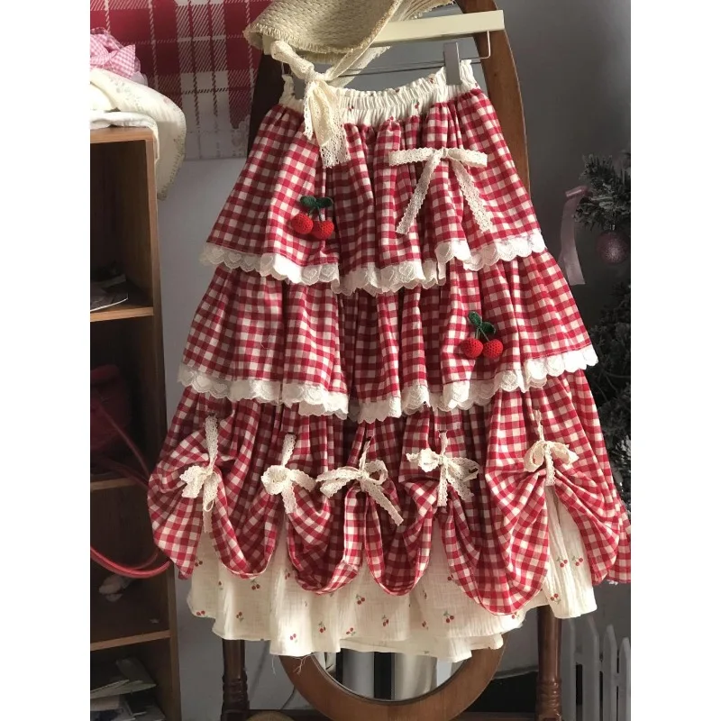Japanese Sweet Cherry Embroidered Loose A-line Skirt Women 2025 Autumn High Waist Contrast Color Patchwork Pleated Midi Skirt
Japanese Sweet Cherry Embroidered Loose A-line Skirt Women 2025 Autumn High Waist Contrast Color Patchwork Pleated Midi Skirt