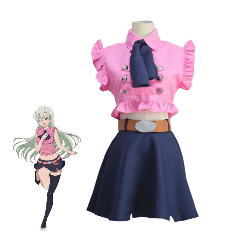 Elizabeth Liones Cosplay Costume The Seven Deadly Sins Anime Outfit - Pink Ruffled Crop Top & Blue Skirt Uniform Suit for Women
Elizabeth Liones Cosplay Costume The Seven Deadly Sins Anime Outfit - Pink Ruffled Crop Top & Blue Skirt Uniform Suit for Women