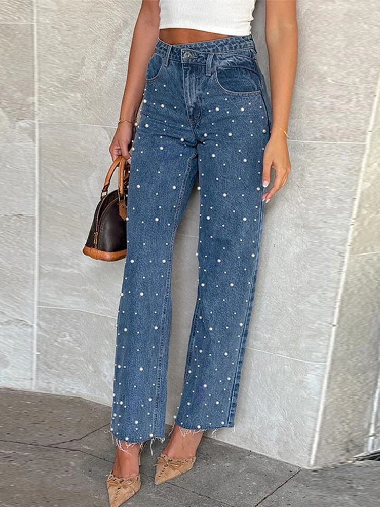 Женские джинсы с точечным принтом, прямые женские брюки с высокой талией, 2025 элегантные винтажные весенние женские длинные брюки с карманами на пуговицах и молнией
Женские джинсы с точечным принтом, прямые женские брюки с высокой талией, 2025 элегантные винтажные весенние женские длинные брюки с карманами на пуговицах и молнией