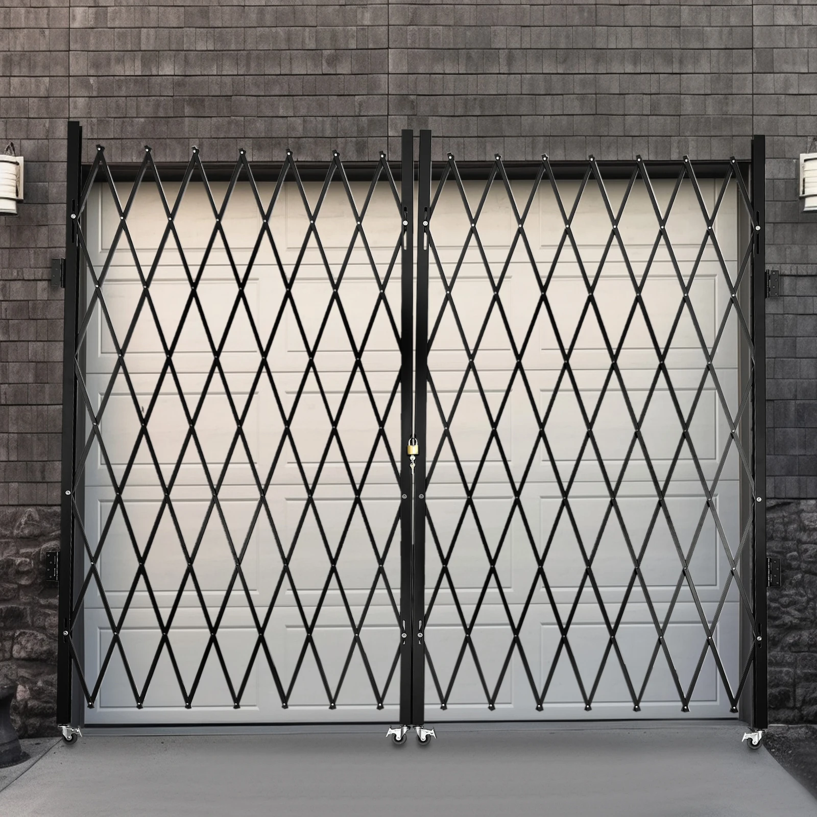 Double Folding Security Gate with Padlock, High-Strength Iron and Aluminum Frame, Anti-Rust, 180° Rotating Design for Home or
Double Folding Security Gate with Padlock, High-Strength Iron and Aluminum Frame, Anti-Rust, 180° Rotating Design for Home or