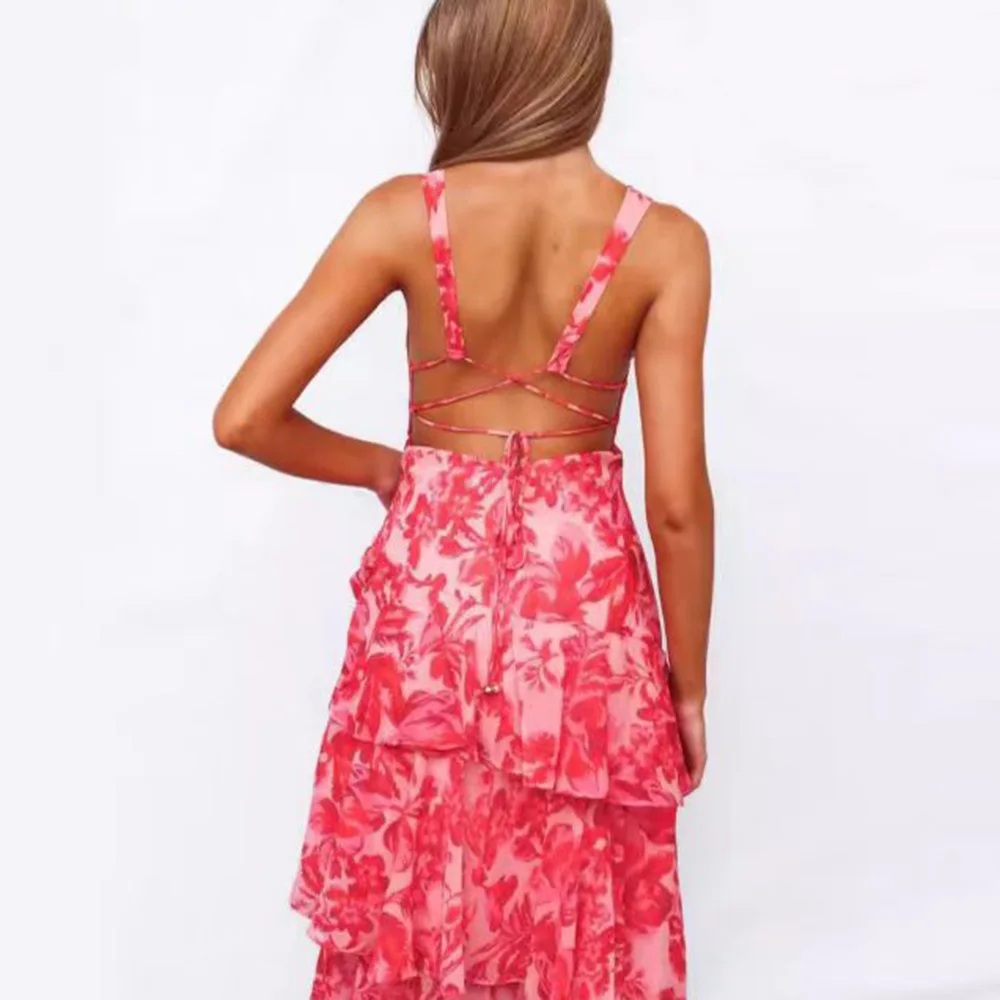 fashion Deep V-Neck A-Line Prom Gown Modern Backless Chiffon floral print Tiered Midi Party Dress Tea-Length cocktail Dress
fashion Deep V-Neck A-Line Prom Gown Modern Backless Chiffon floral print Tiered Midi Party Dress Tea-Length cocktail Dress