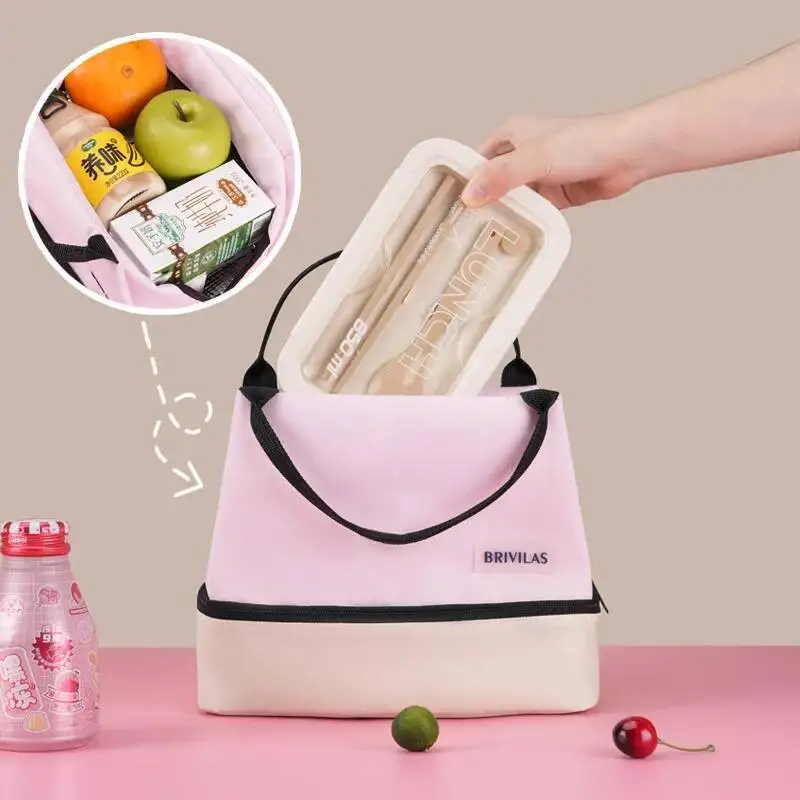 Hot Selling Fashion Color Block Lunch Handheld Bagdouble Layer Bento Bag With Aluminum Foil Insulated Waterproof Dinner Package
Hot Selling Fashion Color Block Lunch Handheld Bagdouble Layer Bento Bag With Aluminum Foil Insulated Waterproof Dinner Package