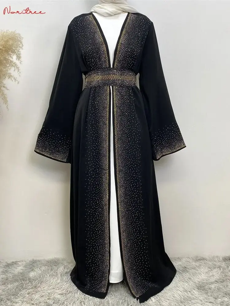 Fashion Beading Outerwear Shiny Rhinestone Muslim Dresses Muslim Abayas female islamic abayas muslim robes With Belt wy1951
Fashion Beading Outerwear Shiny Rhinestone Muslim Dresses Muslim Abayas female islamic abayas muslim robes With Belt wy1951