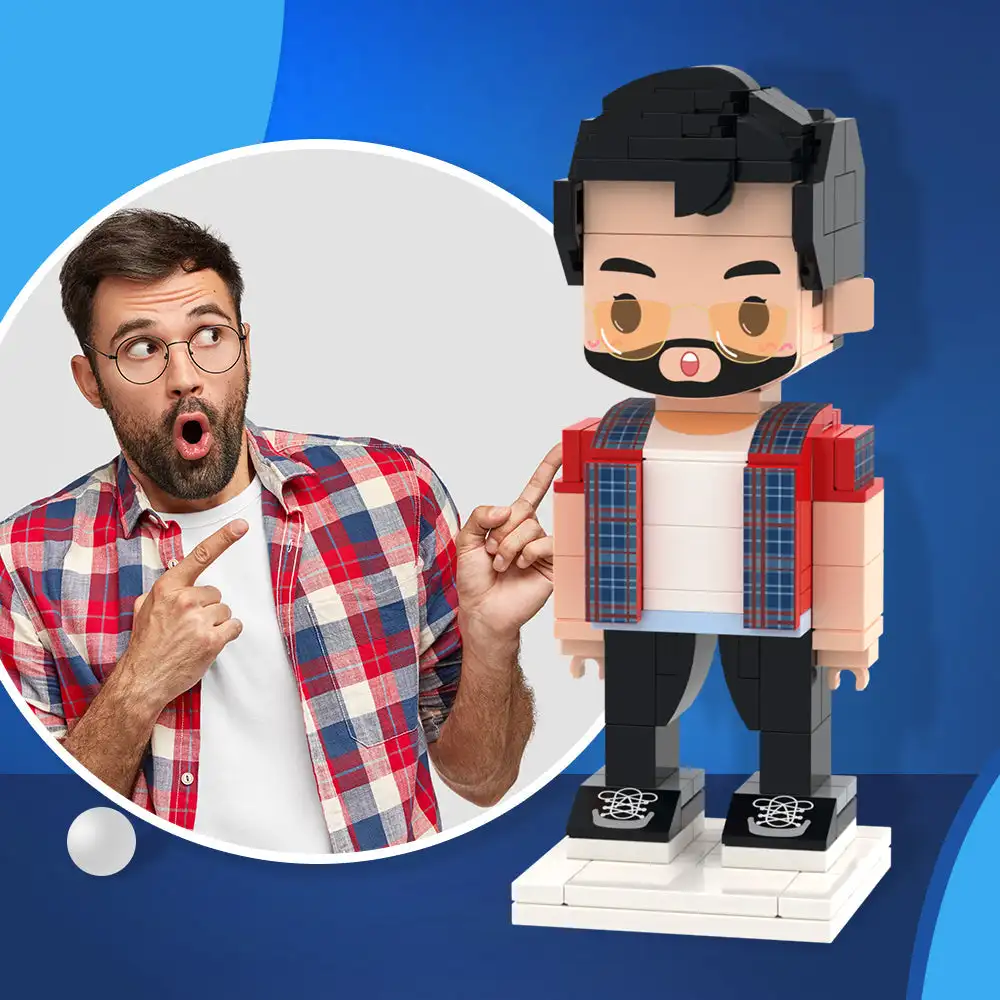 Fine Small Particle Building Blocks, Custom Personalized Portrait Brickfigures, Emotional Gift For Recording Life Highlights.
Fine Small Particle Building Blocks, Custom Personalized Portrait Brickfigures, Emotional Gift For Recording Life Highlights.