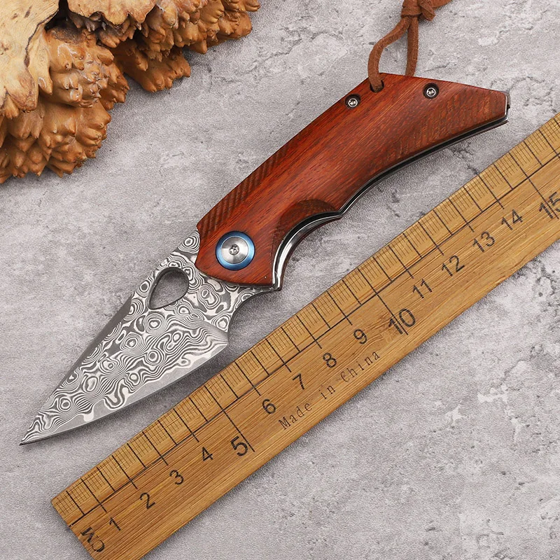 VG10 Core Damascus Steel Red Acid Branch Wood Mini Folding Knife Outdoor Self-defense Portable Tool
VG10 Core Damascus Steel Red Acid Branch Wood Mini Folding Knife Outdoor Self-defense Portable Tool