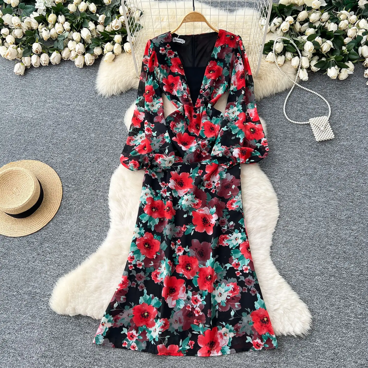 Long Dress Women Dresses Print Floral Sexy Vestidos Full Sleeve V Neck Elegant Splice Y2k Streetwear Work Party Night 2025
Long Dress Women Dresses Print Floral Sexy Vestidos Full Sleeve V Neck Elegant Splice Y2k Streetwear Work Party Night 2025