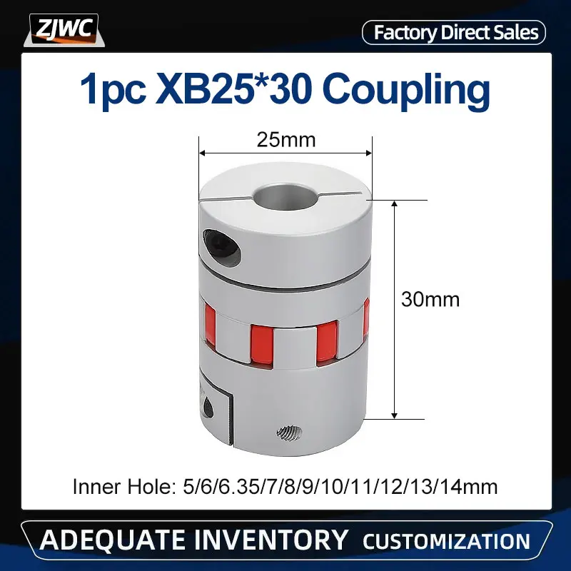 1pc XB25*30 Coupling Aluminium Plum Flexible Shaft Couple Screw Casal D25L30 Motor Connector Flexible Coupler 3D Printer Parts
1pc XB25*30 Coupling Aluminium Plum Flexible Shaft Couple Screw Casal D25L30 Motor Connector Flexible Coupler 3D Printer Parts
