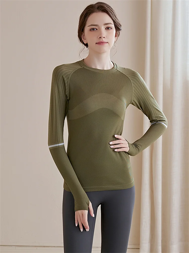 Women's Long Sve Knitted Sport T-irt Running Yoga Fitn Clothes Qui Dry Sl Top for Autumn Winter
Women's Long Sve Knitted Sport T-irt Running Yoga Fitn Clothes Qui Dry Sl Top for Autumn Winter
