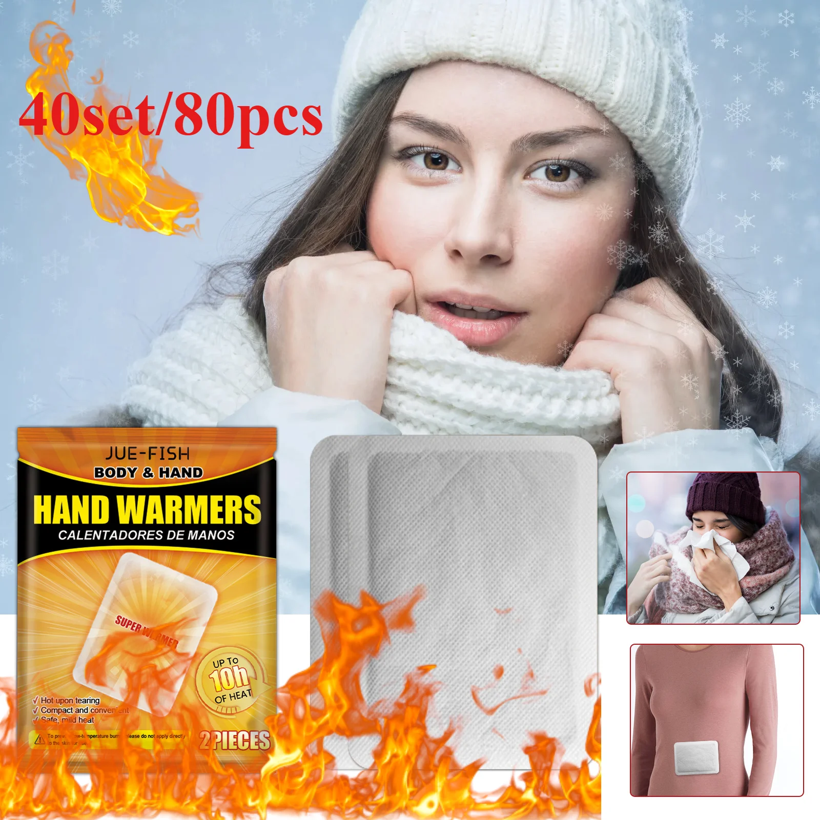 80PCS Warm Baby Stickers Long Lasting Disposable Heating Pack Body Warmer Patch Self-heating Warming Patches Hand Foot Warmers
80PCS Warm Baby Stickers Long Lasting Disposable Heating Pack Body Warmer Patch Self-heating Warming Patches Hand Foot Warmers