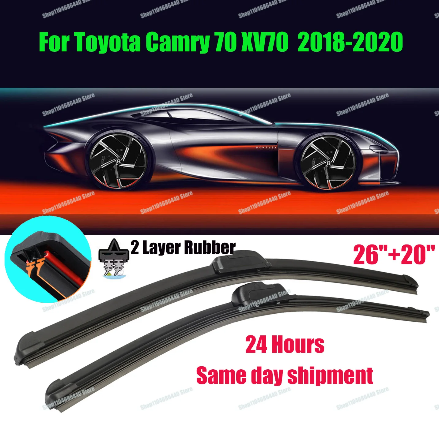 For Toyota Camry 70 XV70 2018 2019 2020 Front Windscreen Windshield Wipers Car Accessories Brushes Washer 2pcs Car Wiper Blades 
For Toyota Camry 70 XV70 2018 2019 2020 Front Windscreen Windshield Wipers Car Accessories Brushes Washer 2pcs Car Wiper Blades