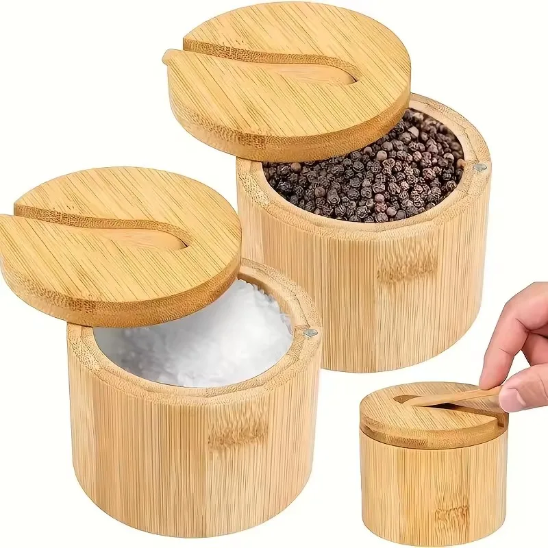 Bamboo Salt & Pepper Shaker Set with Magnetic Swivel Lids - Stackable Multi-Bowl Condiment Containers for Salt, Sugar & Herbs
Bamboo Salt & Pepper Shaker Set with Magnetic Swivel Lids - Stackable Multi-Bowl Condiment Containers for Salt, Sugar & Herbs