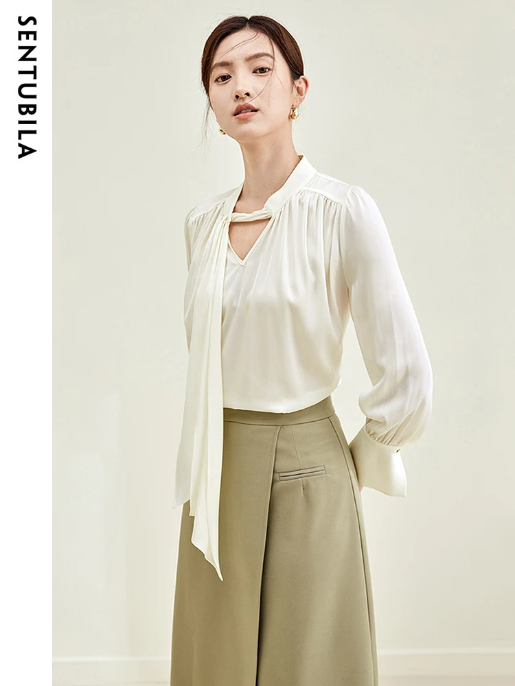 SENTUBILA Elegant Chiffon Blouse for Women 2024 Autumn Bow V Neck Long Sleeve Top Woman Office Lady Shirts & Blouses M33V50342
SENTUBILA Elegant Chiffon Blouse for Women 2024 Autumn Bow V Neck Long Sleeve Top Woman Office Lady Shirts & Blouses M33V50342