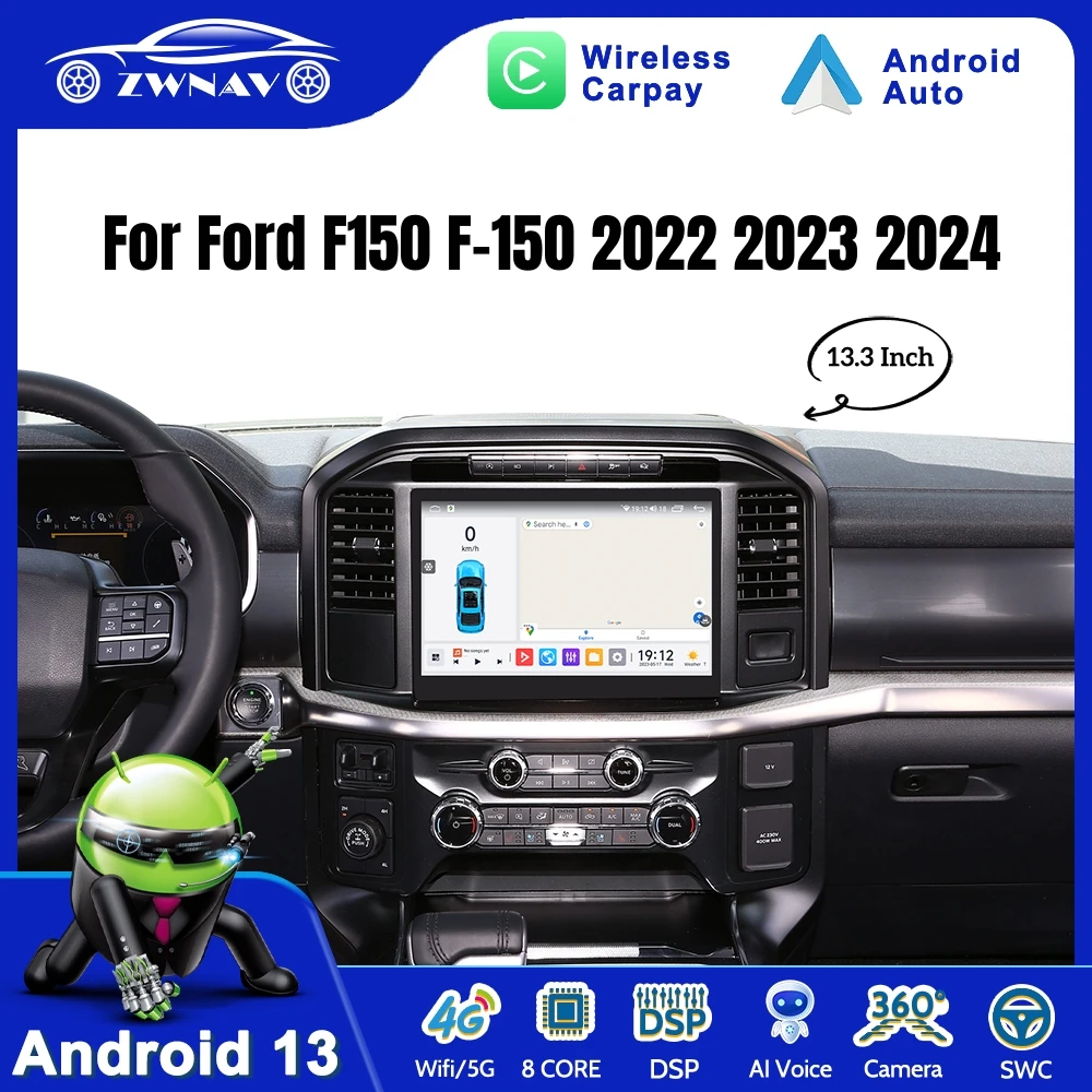 Автомобильный радиоприемник Android 13, стерео для Ford F150 F-150 2022 2023 2024, беспроводной CarPlay и Android Auto, мультимедийный плеер с экраном 13,3 дюйма
Автомобильный радиоприемник Android 13, стерео для Ford F150 F-150 2022 2023 2024, беспроводной CarPlay и Android Auto, мультимедийный плеер с экраном 13,3 дюйма
