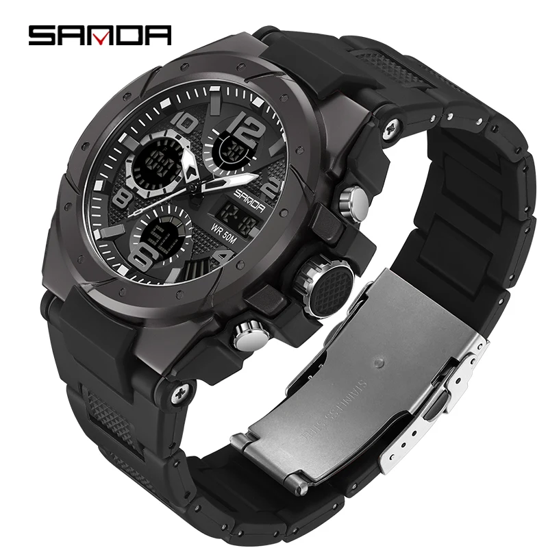 Kids Top Brand Men's Watches Dual Display Outdoor Military Wristwatch Waterproof Sports Watch For Male Relogio Masculino 9009
Kids Top Brand Men's Watches Dual Display Outdoor Military Wristwatch Waterproof Sports Watch For Male Relogio Masculino 9009