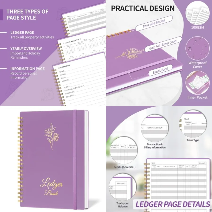 Accounting Ledger Book for Small Business Bookkeeping Personal Use, Expense Tracker Notebook for Family Budget, Bookkeeping Rec
Accounting Ledger Book for Small Business Bookkeeping Personal Use, Expense Tracker Notebook for Family Budget, Bookkeeping Rec