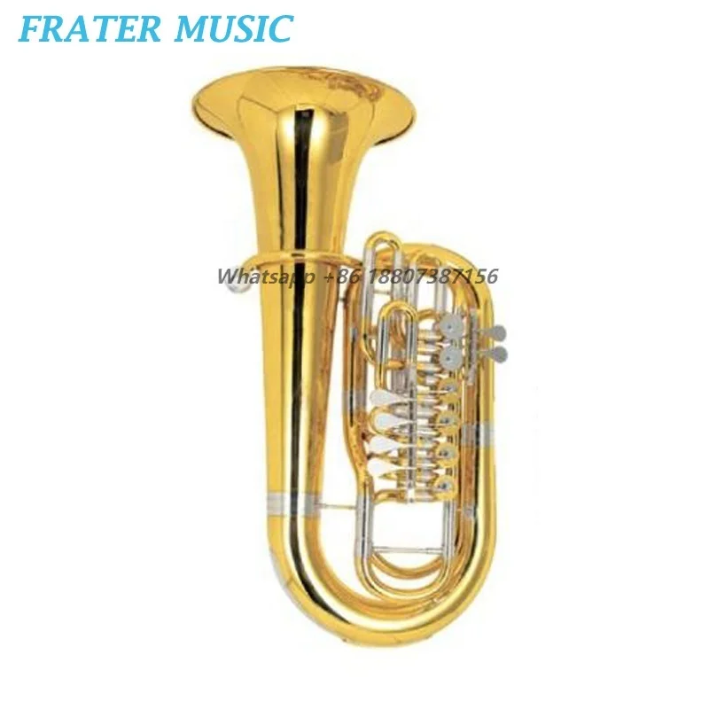 High Grade Gold Lacquer F Tone / Key Yellow Brass / H85 Copper Bell 4/4 Tuba With 6 Rotary Valve Keys (JTUF-425)
High Grade Gold Lacquer F Tone / Key Yellow Brass / H85 Copper Bell 4/4 Tuba With 6 Rotary Valve Keys (JTUF-425)