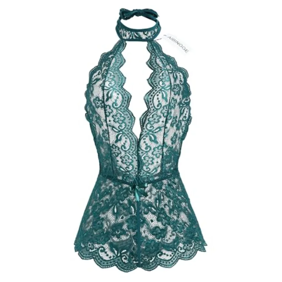 Women One Pcs Lace sexy Lingerie Teddy, Halter Neckline, Bow Accents
Women One Pcs Lace sexy Lingerie Teddy, Halter Neckline, Bow Accents