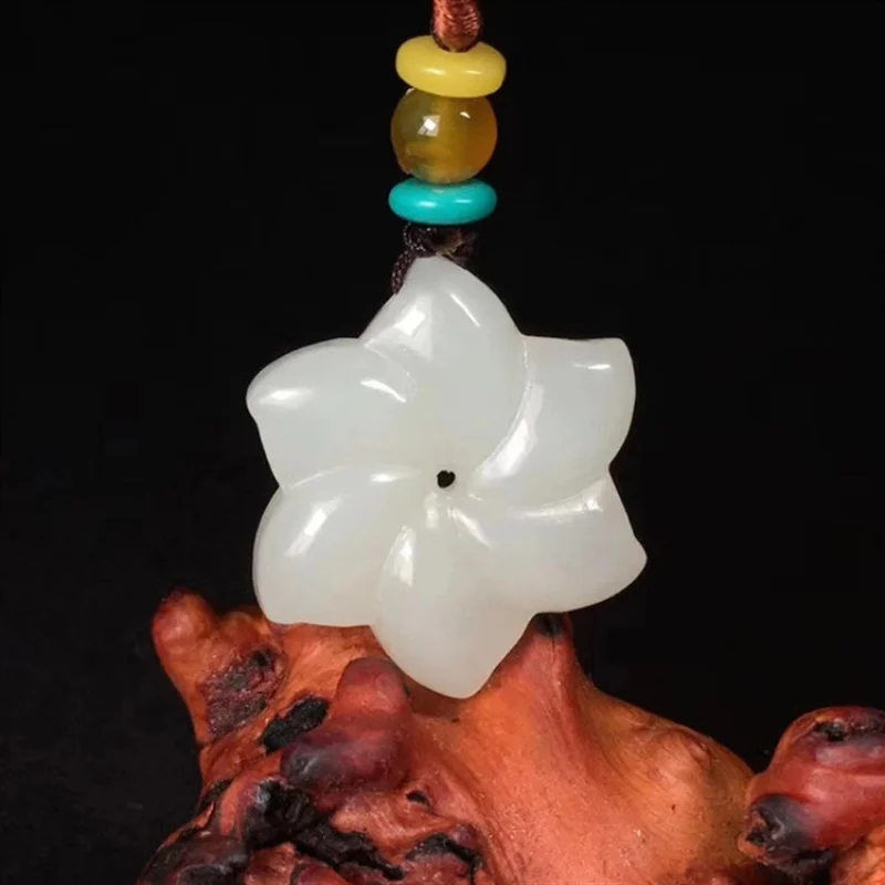 Hotan Hexagonal , White Jade Small Flower Pendant Men and Women
Hotan Hexagonal , White Jade Small Flower Pendant Men and Women