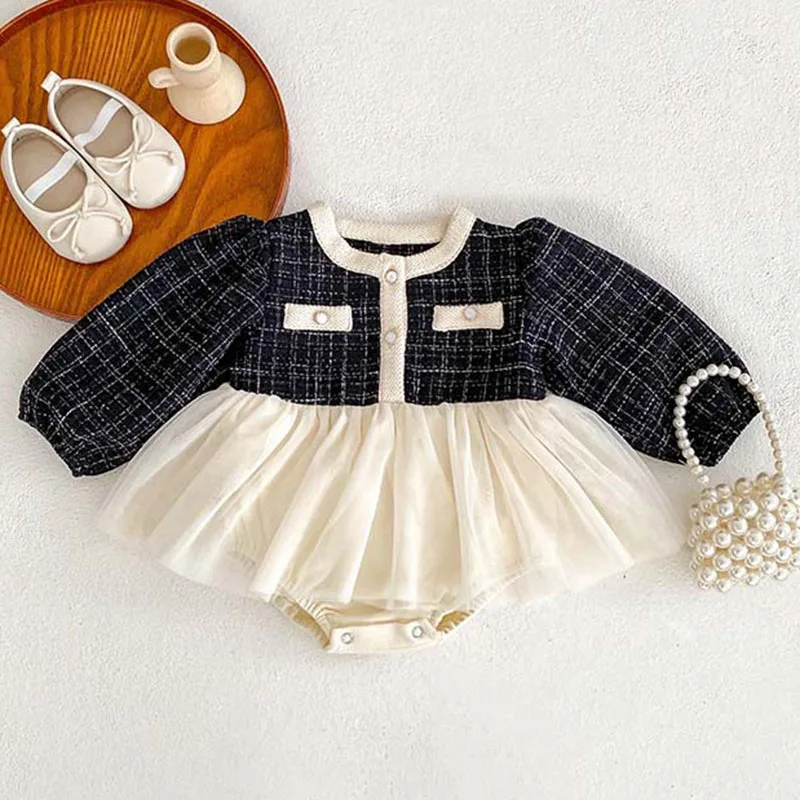 2025 New Spring Newborn Baby Girls Romper Long Sleeved Cotton Mesh Splicing Infant Baby Girls Jumpsuit Children Clothes
2025 New Spring Newborn Baby Girls Romper Long Sleeved Cotton Mesh Splicing Infant Baby Girls Jumpsuit Children Clothes