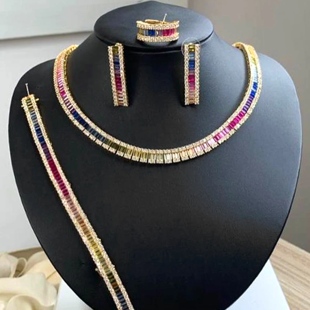 New Iced Out Bling Multi Color CZ Tennis Chain Necklace Gold Color Square Rainbow Cubic Zirconia Hip Hop Women Jewelry 
New Iced Out Bling Multi Color CZ Tennis Chain Necklace Gold Color Square Rainbow Cubic Zirconia Hip Hop Women Jewelry