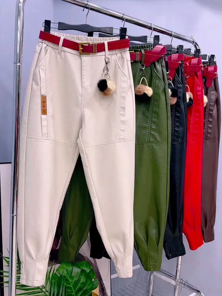 Pu leather pants Solid Color Warm Pants Women 2023 Autumn Winter Korean Loose Casual Pants Harm Trousers
Pu leather pants Solid Color Warm Pants Women 2023 Autumn Winter Korean Loose Casual Pants Harm Trousers