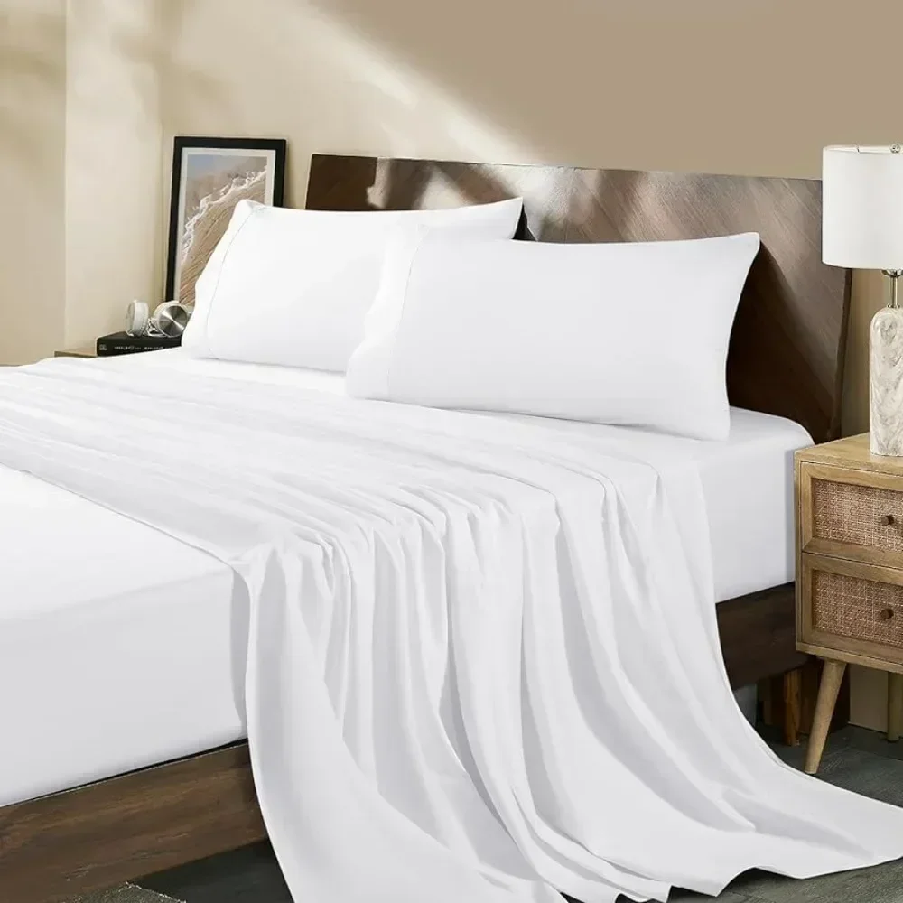 Sheets,100% Polyester King Bed Sheet Set - 1000 Yarn Count, Luxury Cotton Sheets,Breathable Cool Bedding & Pillowcase
Sheets,100% Polyester King Bed Sheet Set - 1000 Yarn Count, Luxury Cotton Sheets,Breathable Cool Bedding & Pillowcase