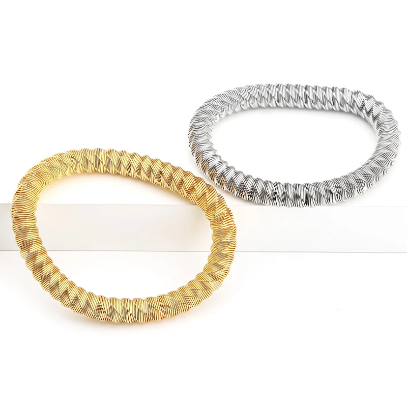 MEHOPE Stainless Steel Twisted Coil Stretch Bangle 60mm, Bracelet Ressort Acier Inoxydable, Gold Plated Jewelry for Party Gift
MEHOPE Stainless Steel Twisted Coil Stretch Bangle 60mm, Bracelet Ressort Acier Inoxydable, Gold Plated Jewelry for Party Gift