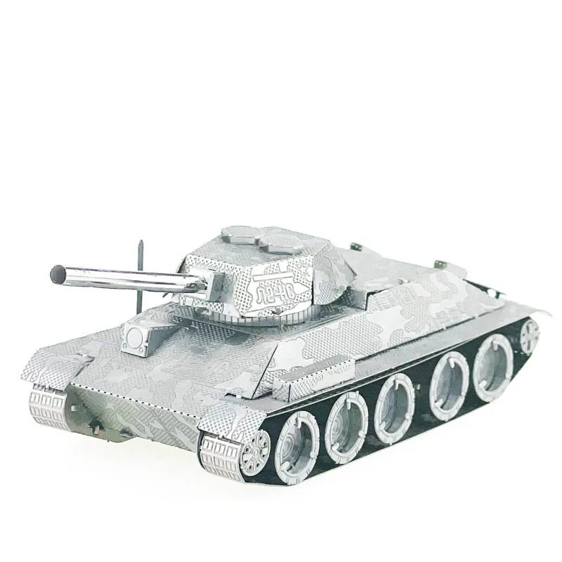 WWII T-34 Tank Silver 3D Metal Puzzle Full Stainless Steel No Glue DIY Model Kit, Military Collectible Desk Decor for Adult Fans
WWII T-34 Tank Silver 3D Metal Puzzle Full Stainless Steel No Glue DIY Model Kit, Military Collectible Desk Decor for Adult Fans