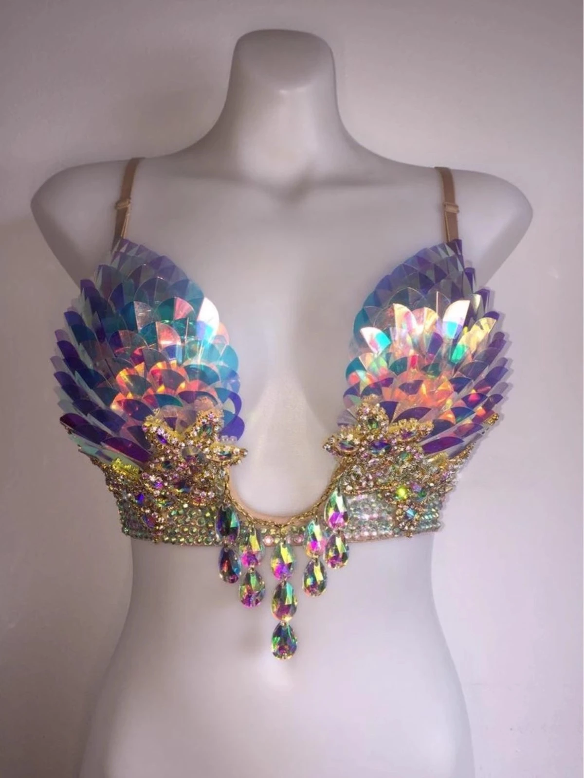 Nightclub Dj Dance Bra Fish Scales Mermaid Shiny Rhinestone Women Performance Stage Tops
Nightclub Dj Dance Bra Fish Scales Mermaid Shiny Rhinestone Women Performance Stage Tops