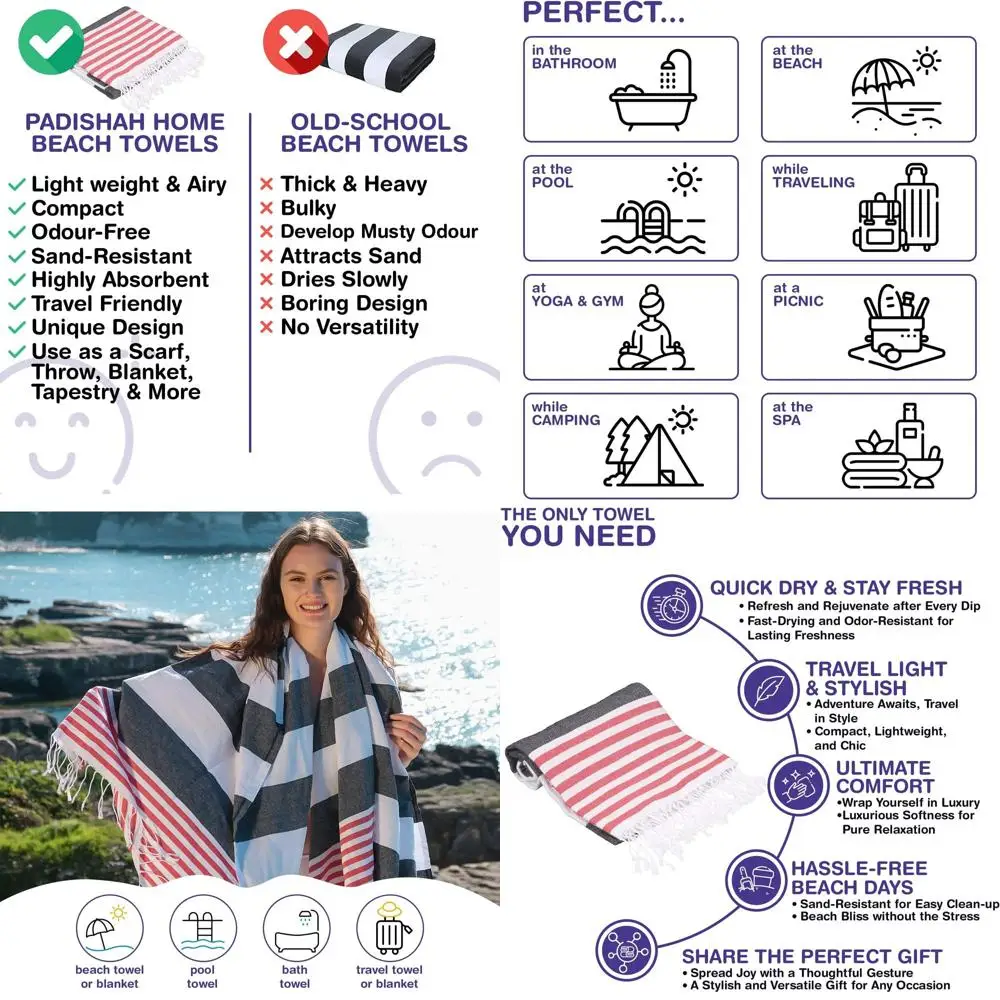 Bulk Case of 36 Oversized Cotton Beach Towels - Quick Dry, Sand-Free, Large 38x71
Bulk Case of 36 Oversized Cotton Beach Towels - Quick Dry, Sand-Free, Large 38x71