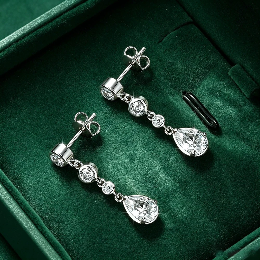 Lnngy Certified 5x7mm Pear Cut Moissanite Drop Earring Exquisite Waterdrop Dangle Earrings For Couples Wedding Jewelry
Lnngy Certified 5x7mm Pear Cut Moissanite Drop Earring Exquisite Waterdrop Dangle Earrings For Couples Wedding Jewelry