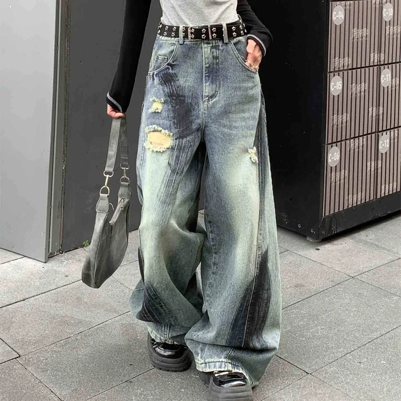 American Vintage Hole Casual Baggy Wide Leg Trouser Y2k Aesthetic Subcultural Print High Street Loose Lazy Pant Punk Denim Pants
American Vintage Hole Casual Baggy Wide Leg Trouser Y2k Aesthetic Subcultural Print High Street Loose Lazy Pant Punk Denim Pants