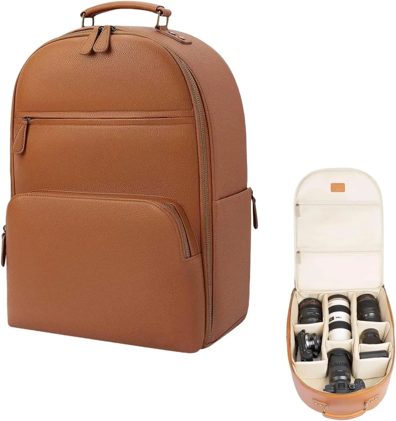 Classic PU Leather DSLR Camera Backpack with 15 Inch Laptop Compartment, Large 20L for Photographers
Classic PU Leather DSLR Camera Backpack with 15 Inch Laptop Compartment, Large 20L for Photographers