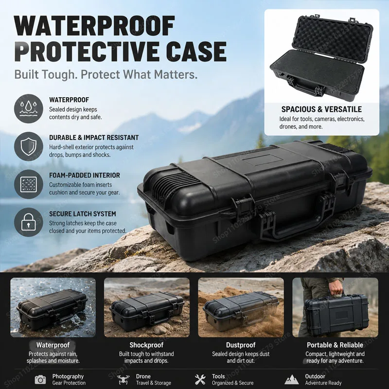 Portable Waterproof Tool Box, Shock Resistant Safe Instrument Potector Suitable For Travel, Home Workshop And Outdoor Use.
Portable Waterproof Tool Box, Shock Resistant Safe Instrument Potector Suitable For Travel, Home Workshop And Outdoor Use.