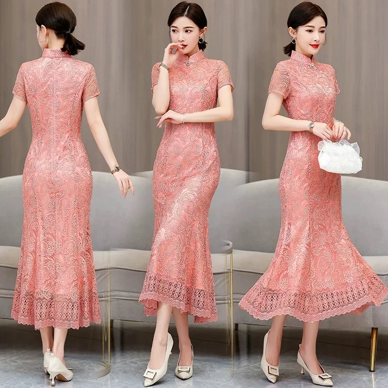 Women Aodai Vietnam Cheongsam Wedding Evening Party Lace Dress Stage Performance Dance Costume
Women Aodai Vietnam Cheongsam Wedding Evening Party Lace Dress Stage Performance Dance Costume