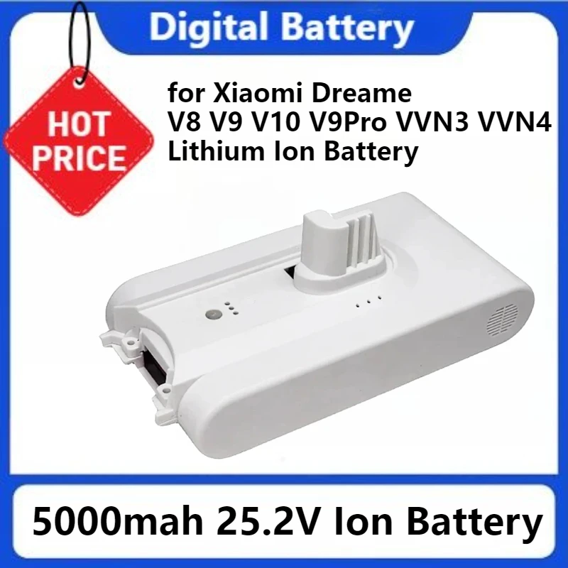 Сменный пылесос-запасной аккумулятор для Xiaomi Dreame V8 V9 V10 V9Pro VVN3 VVN4 литий-ионный аккумулятор 5000 мАч 25,2 В
Сменный пылесос-запасной аккумулятор для Xiaomi Dreame V8 V9 V10 V9Pro VVN3 VVN4 литий-ионный аккумулятор 5000 мАч 25,2 В