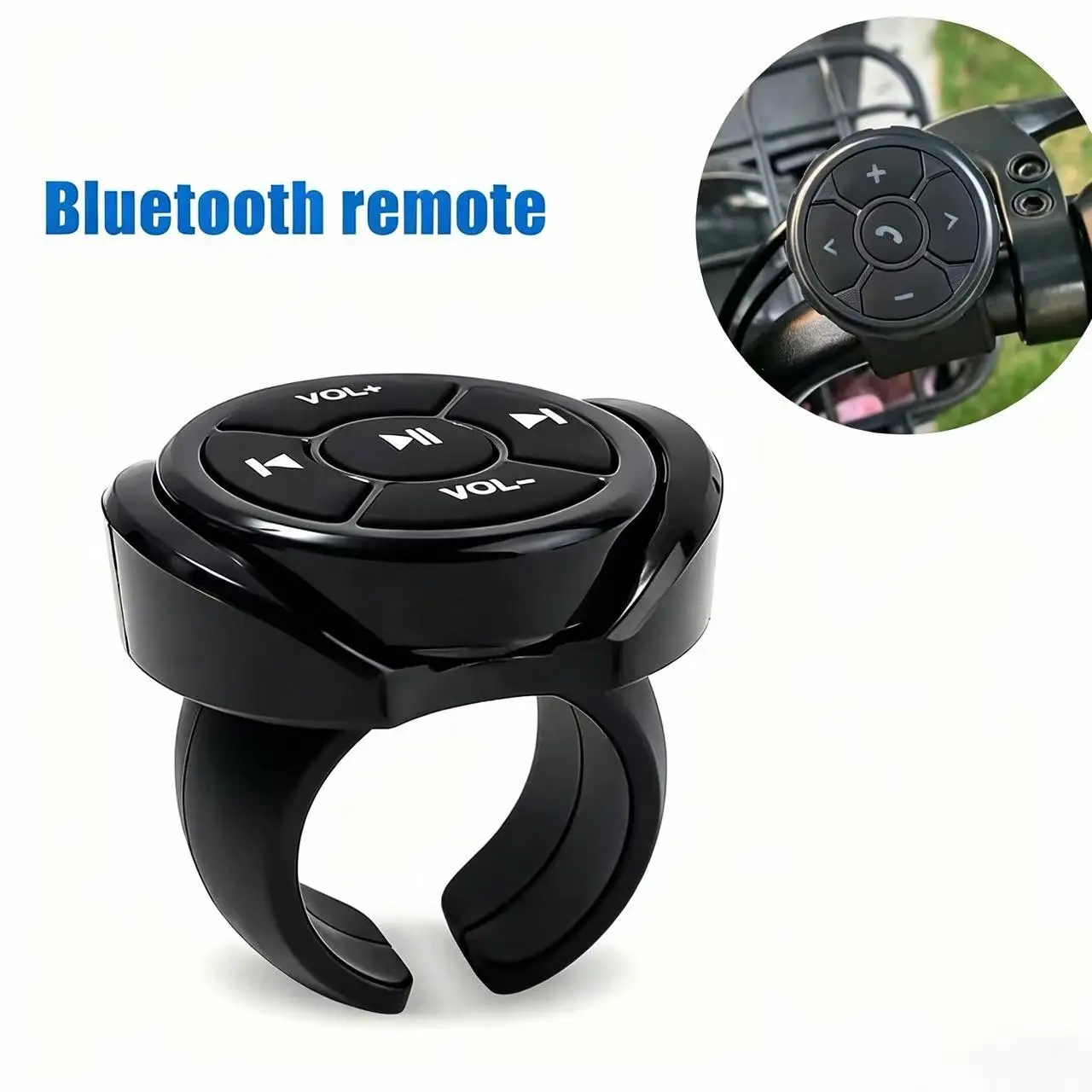 Wireless Bluetooth Media Button Remote Controller, Car Motorcycle Bike Steering Wheel Music Control for iOS Android Tablets
Wireless Bluetooth Media Button Remote Controller, Car Motorcycle Bike Steering Wheel Music Control for iOS Android Tablets