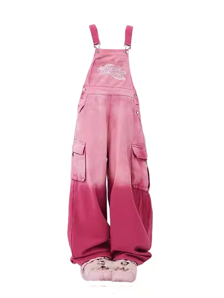 Women's Pink Gradient Jeans Strap Pants Y2K American High Street Harajuku Aesthetics Cute Academy Retro Strap Pants Clothing New
Women's Pink Gradient Jeans Strap Pants Y2K American High Street Harajuku Aesthetics Cute Academy Retro Strap Pants Clothing New