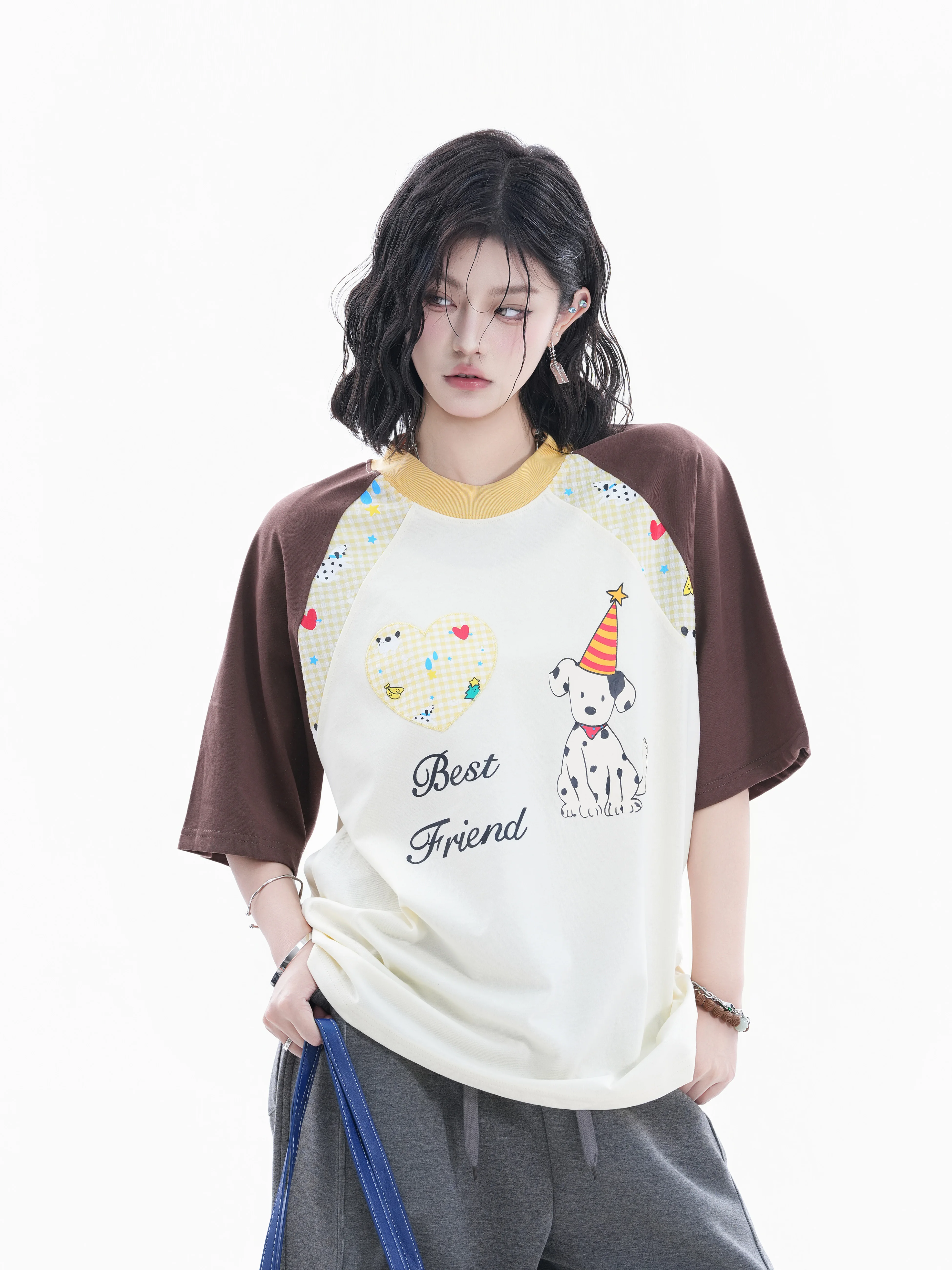 Retro American Short Sleeve T-Shirt Women Loose Couple Tops Cotton Print Heart Pattern Shoulder Insert Design Summer Fashion
Retro American Short Sleeve T-Shirt Women Loose Couple Tops Cotton Print Heart Pattern Shoulder Insert Design Summer Fashion
