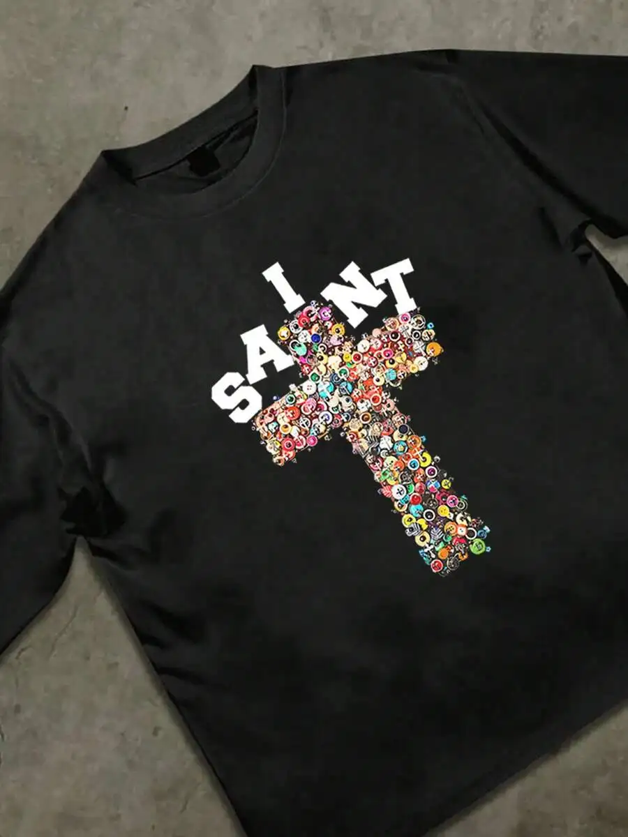 Saint Graphic Tee Mens Cotton Long Sleeve T-Shirt Streetwear Hip Hop Casual Print
Saint Graphic Tee Mens Cotton Long Sleeve T-Shirt Streetwear Hip Hop Casual Print