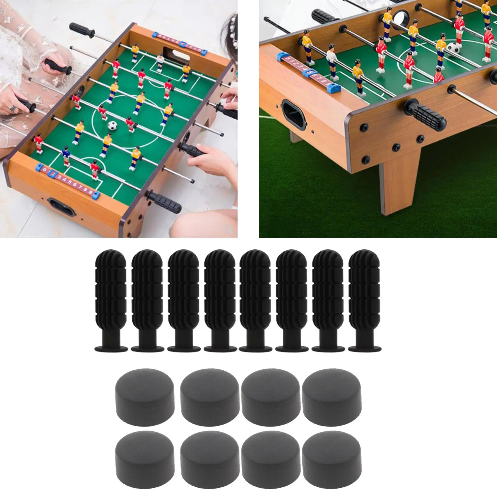 8 Pairs Foosball Replacement Table Football Game Handle Grips and End Plugs
8 Pairs Foosball Replacement Table Football Game Handle Grips and End Plugs