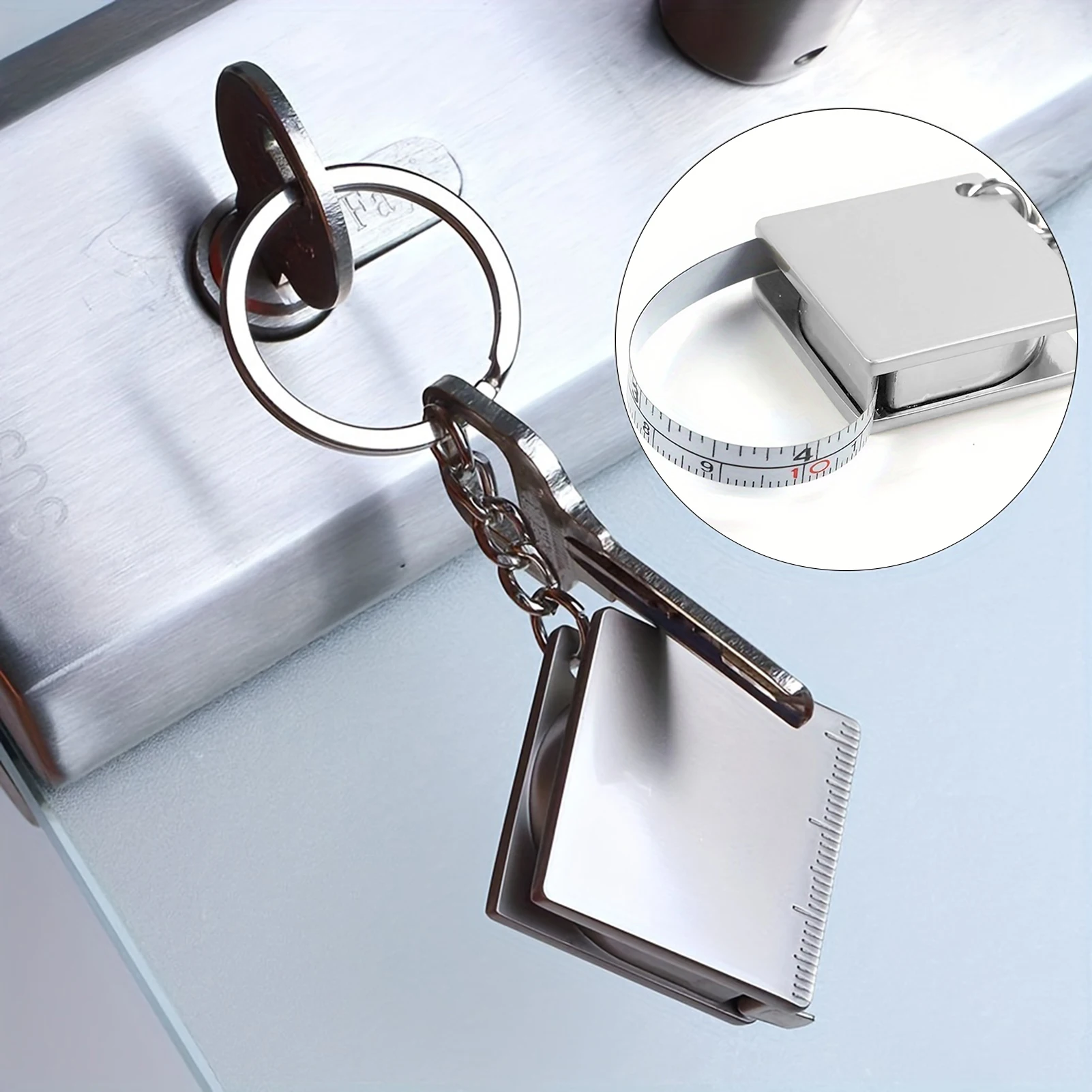 Mini Alloy Tape Measure Keychain Accurate Measurement Multi-Purpose Ruler for Woodworking Construction Sites
Mini Alloy Tape Measure Keychain Accurate Measurement Multi-Purpose Ruler for Woodworking Construction Sites