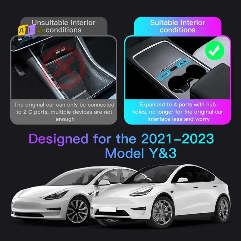 A13E-Light 27 Вт быстрое зарядное устройство USB-концентратор для Tesla Model 3 Tesla Model Y 2021-2023 с интеллектуальной док-станцией с диафрагмой
A13E-Light 27 Вт быстрое зарядное устройство USB-концентратор для Tesla Model 3 Tesla Model Y 2021-2023 с интеллектуальной док-станцией с диафрагмой