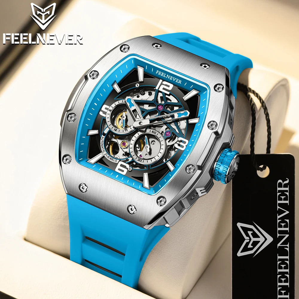 FeelNever Men Watch Brand Tonneau Automatic Mechanical Luminous Original Hollowing Out Movement Sapphire Independent Second Dial
FeelNever Men Watch Brand Tonneau Automatic Mechanical Luminous Original Hollowing Out Movement Sapphire Independent Second Dial