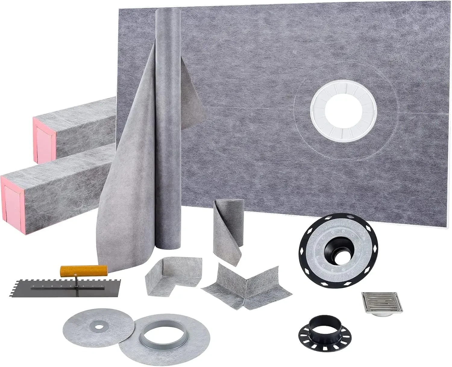 Shower Curb Kit 38" x 60" Watertight Shower Curb Overlay with 4" PVC Offset Bonding Flange, 4" Stainless Steel Grate, 2 Cuttable
Shower Curb Kit 38" x 60" Watertight Shower Curb Overlay with 4" PVC Offset Bonding Flange, 4" Stainless Steel Grate, 2 Cuttable