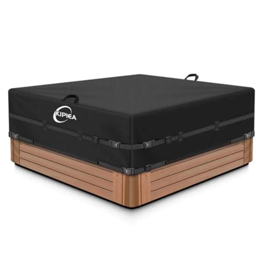 Outdoor hot tub cover protector, 600D waterproof polyester, black, UV-resistant heavy-duty square cover for 95 L x 95 W x 20 H
Outdoor hot tub cover protector, 600D waterproof polyester, black, UV-resistant heavy-duty square cover for 95 L x 95 W x 20 H