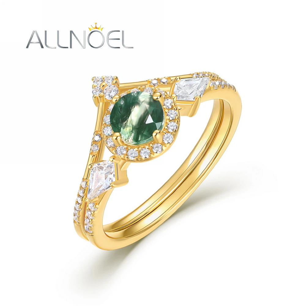 ALLNOEL 925 Sterling Silver Rings For Women Natural Round Moss Agate Bridal Sets Gold Plated Vintage Fine Jewelry Unique Gifts
ALLNOEL 925 Sterling Silver Rings For Women Natural Round Moss Agate Bridal Sets Gold Plated Vintage Fine Jewelry Unique Gifts