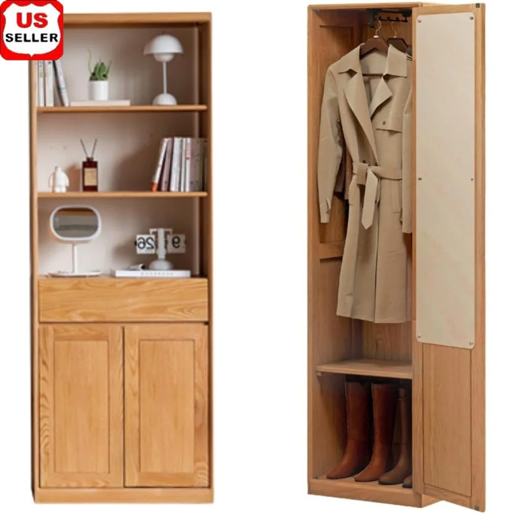Natural Oak Solid Wood Clothes Hangers Shoe Racks Porch Mirror Cabinet Dustproof Elderly Friendly Wall Leaning Storage Solution
Natural Oak Solid Wood Clothes Hangers Shoe Racks Porch Mirror Cabinet Dustproof Elderly Friendly Wall Leaning Storage Solution